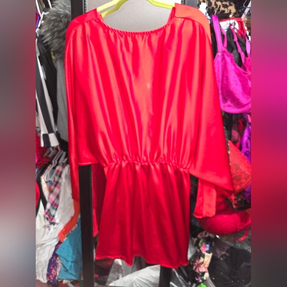 🍁🍂NWOT Boohoo Plus Satin Batwing Skater Dress  Size 18 - Picture 7 of 8